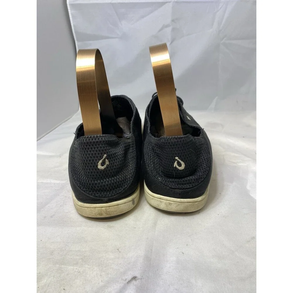 Olukai Nohea Moku Casual Boat Shoes Black Loafers Mens Size 12 Laces Comfort